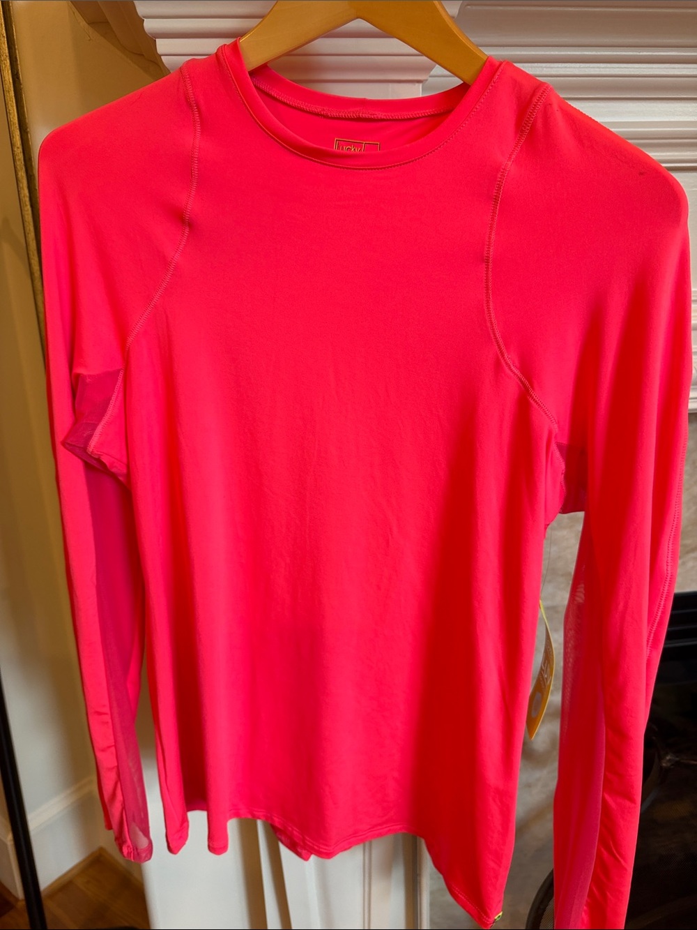 Lucky in Love Neon Pink Long-Sleeve Performance Tee